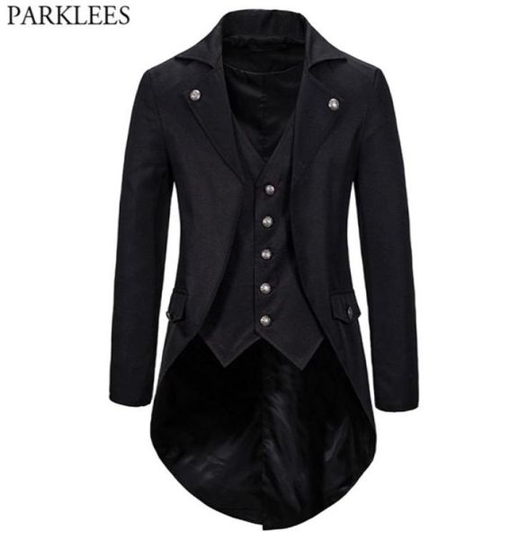 gothic victorian tailcoat jacket men steampunk medieval cosplay costume male pirate viking renaissance formal tuxedo coats 2xl y202034027, White;black
gothic victorian tailcoat jacket men steampunk medieval cosplay costume male pirate viking renaissance formal tuxedo coats 2xl y202034027, White;black