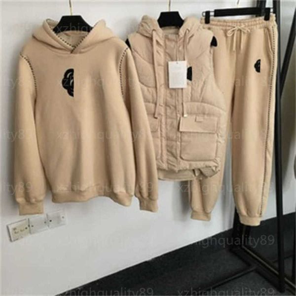 women tracksuits warm three piece suit pant sweatshirt beaded flower decoration hooded vest jacket long sleeve padded hoodie trousers design, White
women tracksuits warm three piece suit pant sweatshirt beaded flower decoration hooded vest jacket long sleeve padded hoodie trousers design, White