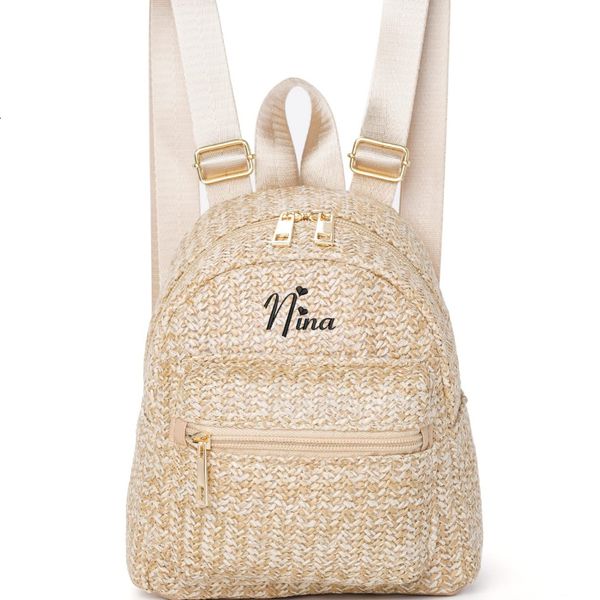school bags embroidery name women's backpack grass woven bag fashion weaving 230818
school bags embroidery name women's backpack grass woven bag fashion weaving 230818
