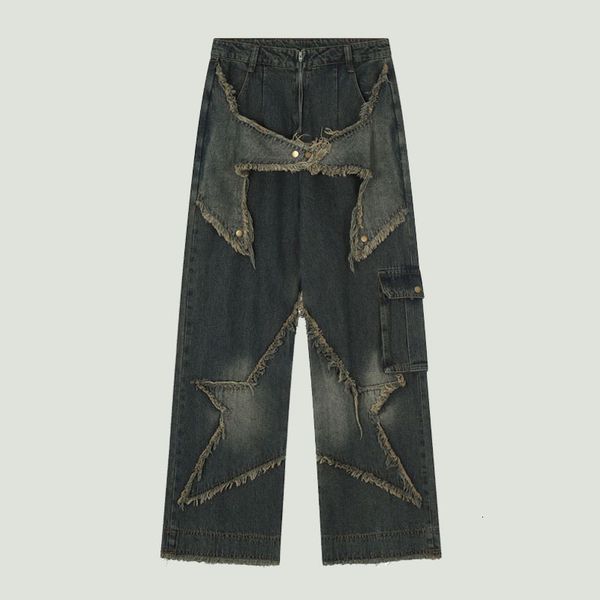 men's tracksuits streetwear baggy jeans mens vintage star patchwork solid color denim pants hip hop harajuku loose straight cowboy 2308, Gray
men's tracksuits streetwear baggy jeans mens vintage star patchwork solid color denim pants hip hop harajuku loose straight cowboy 2308, Gray