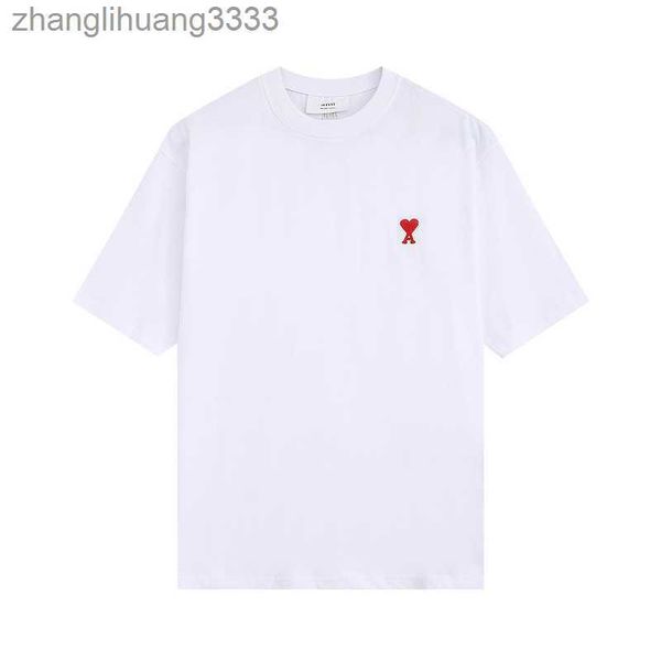 brand cotton t-shirts red heart letter a embroidery round neck short-sleeved tees for men and women, White
brand cotton t-shirts red heart letter a embroidery round neck short-sleeved tees for men and women, White