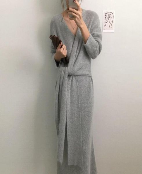 casual dresses autumn winter korean belted long sweater dress women solid soft warm cashmere knitted female elegant vestidos6973866, Black;gray
casual dresses autumn winter korean belted long sweater dress women solid soft warm cashmere knitted female elegant vestidos6973866, Black;gray