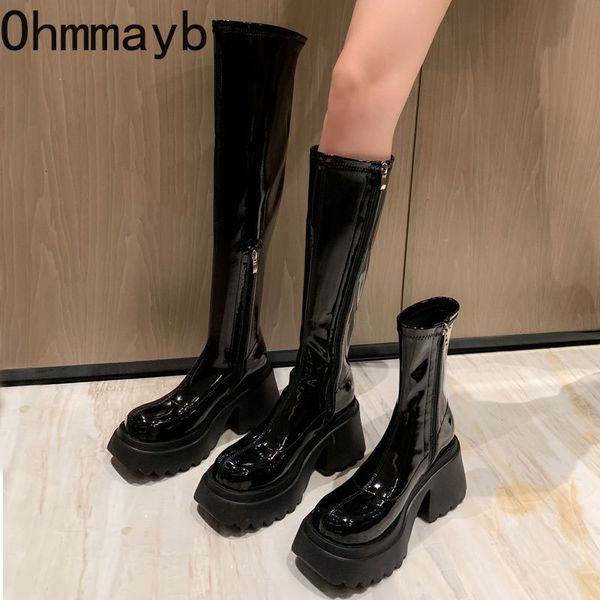 boots punk style woman kneehigh zipper fashion patent leather long booties autumn winter high heel ladies shoes 230818, Black
boots punk style woman kneehigh zipper fashion patent leather long booties autumn winter high heel ladies shoes 230818, Black