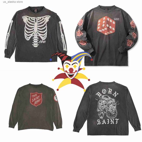 men's hoodies sweatshirts saint michael t-shirt men women vintage skeleton printed oversize loose tee t shirt t230819, Black
men's hoodies sweatshirts saint michael t-shirt men women vintage skeleton printed oversize loose tee t shirt t230819, Black