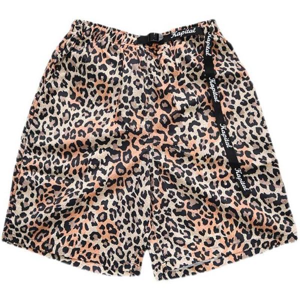 

men's shorts kapital kountry hirata leopard print quick dried trendy casual sportswear men's and women's shorts, White;black