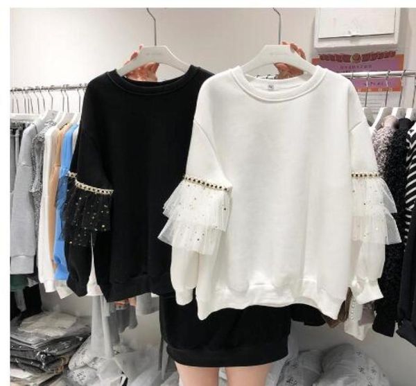 new autumn winter women hoodie korean fashion mesh ruffles long sleeve loosefit fleece liner pullover sweatshirt warm coat16856554449419, Black
new autumn winter women hoodie korean fashion mesh ruffles long sleeve loosefit fleece liner pullover sweatshirt warm coat16856554449419, Black