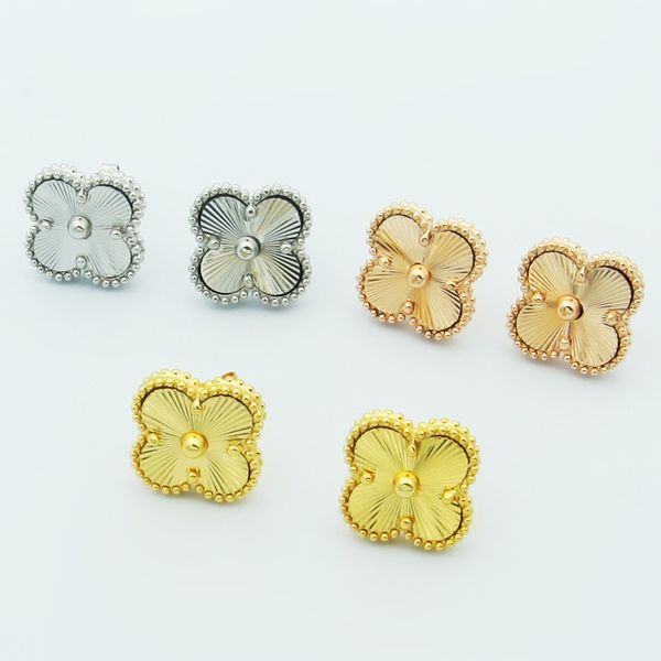 3 colors women luxury designer studs flower stamp graving engagement couple brand earrings, Golden;silver
3 colors women luxury designer studs flower stamp graving engagement couple brand earrings, Golden;silver