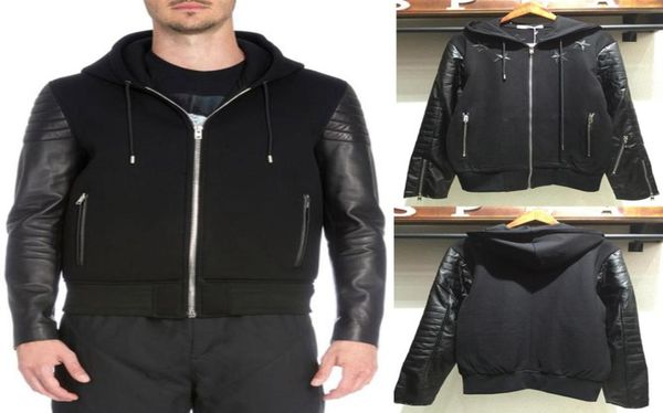 men039s black leather patch hood sweatshirt embroidery star casual jogging jackets full zipper for men039s sweat jumper5829210
men039s black leather patch hood sweatshirt embroidery star casual jogging jackets full zipper for men039s sweat jumper5829210