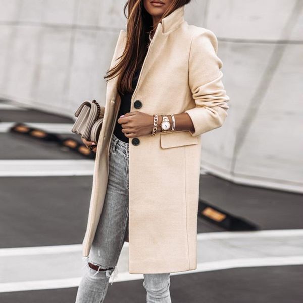 womens wool blends female fashion single breasted solid color long coat autumn winter sleeve simple woolen outwears for women 230818, Black
womens wool blends female fashion single breasted solid color long coat autumn winter sleeve simple woolen outwears for women 230818, Black
