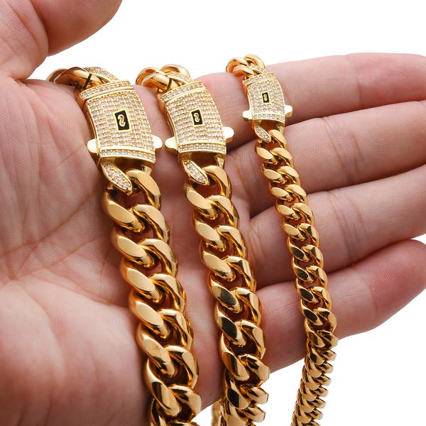 designer necklace for men stainless steel plated gold non tarnish link width 6-14mm length 16-30 inch inlaid moissanite in buckle women chai, Black
designer necklace for men stainless steel plated gold non tarnish link width 6-14mm length 16-30 inch inlaid moissanite in buckle women chai, Black