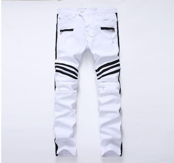 new hole white men039s jeans straight new brand denim jeans with zippers contrast color stripe male pants slim plus size trouse9984153, Blue
new hole white men039s jeans straight new brand denim jeans with zippers contrast color stripe male pants slim plus size trouse9984153, Blue