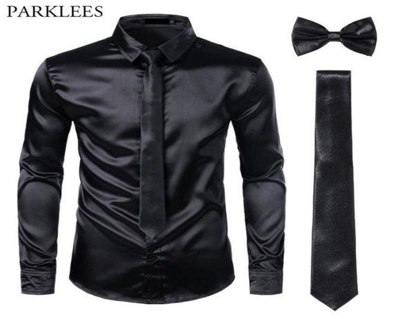 black mens silk dress shirts 3pcsshirt tiebowtie smooth satin shirt men slim fit party prom casual shirts men social camisa 206568230, White;black
black mens silk dress shirts 3pcsshirt tiebowtie smooth satin shirt men slim fit party prom casual shirts men social camisa 206568230, White;black