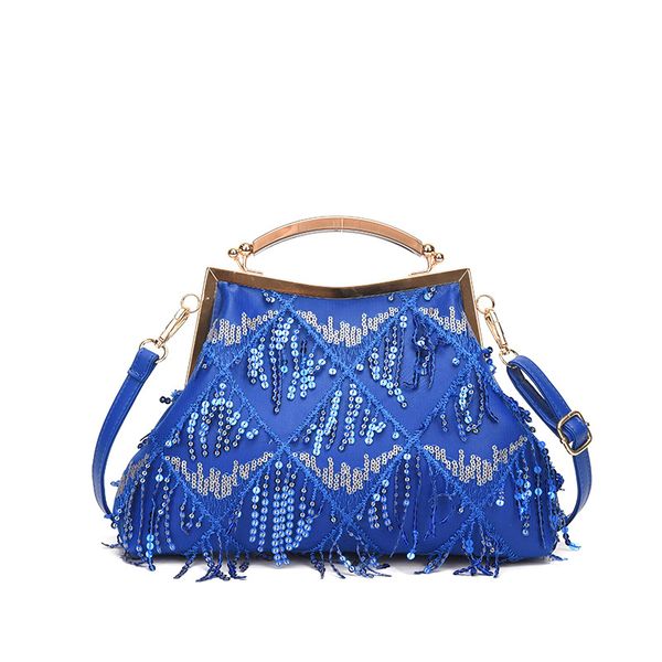 Factory sales women shoulder bags 5 colors sweet little fresh tassel dinner bag vintage metal frame pinch womens handbags exquisite beaded sequined handbag 2303#, Pink
Factory sales women shoulder bags 5 colors sweet little fresh tassel dinner bag vintage metal frame pinch womens handbags exquisite beaded sequined handbag 2303#, Pink