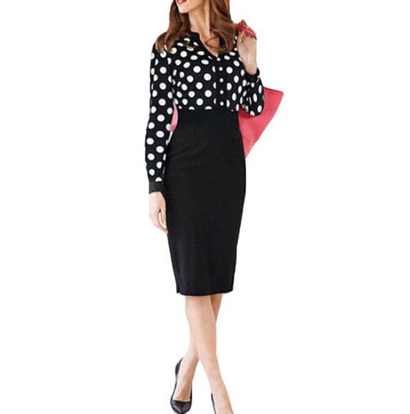 women casual elegant black dot print dress work business office stitching bodycon pencil dress patchwork long sleeve v neck1495054, Black;gray
women casual elegant black dot print dress work business office stitching bodycon pencil dress patchwork long sleeve v neck1495054, Black;gray