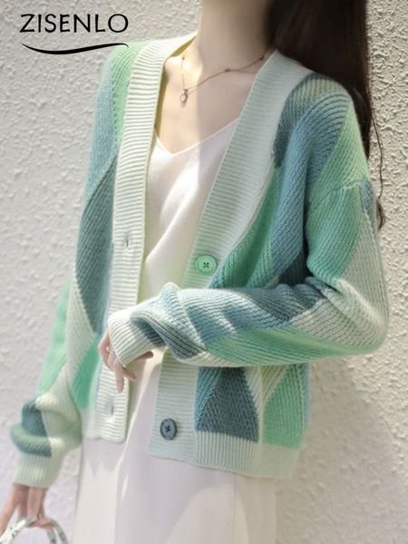 women's knits tees jumper autumn knitted cardigan fashion color blocking short sweater long sleeve v neck singlebreasted knitwears 230, White
women's knits tees jumper autumn knitted cardigan fashion color blocking short sweater long sleeve v neck singlebreasted knitwears 230, White