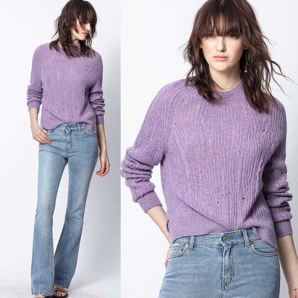 zadig voltaire pullover sweater knitted sweaters zv jacquard women's hook flower hollow cashmere solid color purple split sweater, White
zadig voltaire pullover sweater knitted sweaters zv jacquard women's hook flower hollow cashmere solid color purple split sweater, White