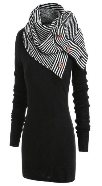 wipalo plus size pullover sweater women buttons crew neck long sleeve sweater with striped scarf winter knitting ladies 6591336, White;black
wipalo plus size pullover sweater women buttons crew neck long sleeve sweater with striped scarf winter knitting ladies 6591336, White;black