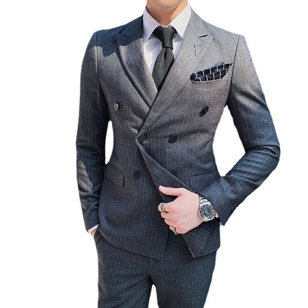 men's suits blazers s7xl blazer vest pants highend brand striped business mens doublebreasted suit groom banquet performance dress stag, White;black
men's suits blazers s7xl blazer vest pants highend brand striped business mens doublebreasted suit groom banquet performance dress stag, White;black