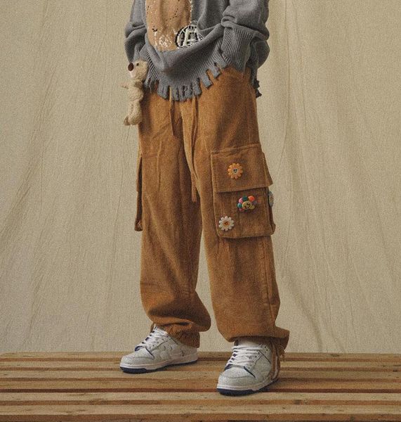 men039s pants godlikeu japanese streetwear corduroy male vintage brown cargo pockets oversized korean wide leg hip hop trousers1688538, Black
men039s pants godlikeu japanese streetwear corduroy male vintage brown cargo pockets oversized korean wide leg hip hop trousers1688538, Black