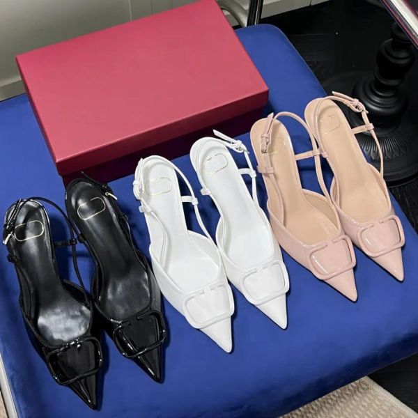 brand women's high-heeled sandals 6 8 10cm stiletto red wedding shoes leather metal v buckle single shoes pointed wedding shoes with du, Black
brand women's high-heeled sandals 6 8 10cm stiletto red wedding shoes leather metal v buckle single shoes pointed wedding shoes with du, Black