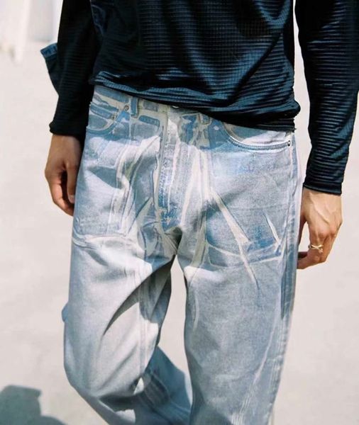 men's jeans our legacy blue stamped third cut foil rainbow jeans worn out loose celan style pants
men's jeans our legacy blue stamped third cut foil rainbow jeans worn out loose celan style pants