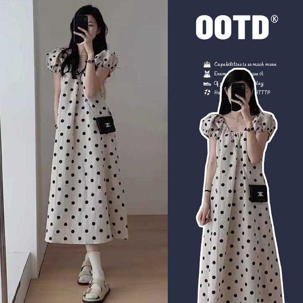summer new korean pregnant women's dress fashionable and minimalist style with loose dots and thin bubble sleeves midlength dress, White
summer new korean pregnant women's dress fashionable and minimalist style with loose dots and thin bubble sleeves midlength dress, White