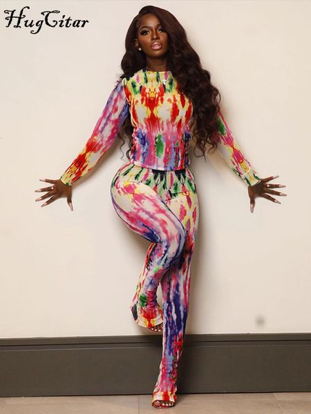 women s two piece pants hugcitar mesh print long sleeve slim crop flare 2 matching sets 2023 spring y2k streetwear party casual 230818, White
women s two piece pants hugcitar mesh print long sleeve slim crop flare 2 matching sets 2023 spring y2k streetwear party casual 230818, White