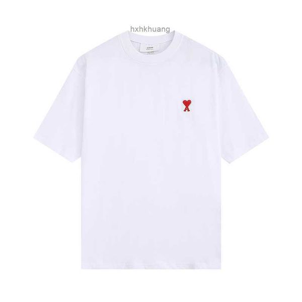 brand cotton t-shirts red heart letter a embroidery round neck short-sleeved tees for men and women, White
brand cotton t-shirts red heart letter a embroidery round neck short-sleeved tees for men and women, White