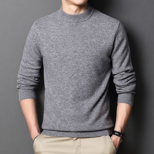 men's tracksuits half high round neck men's sweater 100all wool warm solid color pullover bottom clothing 230818, Gray
men's tracksuits half high round neck men's sweater 100all wool warm solid color pullover bottom clothing 230818, Gray