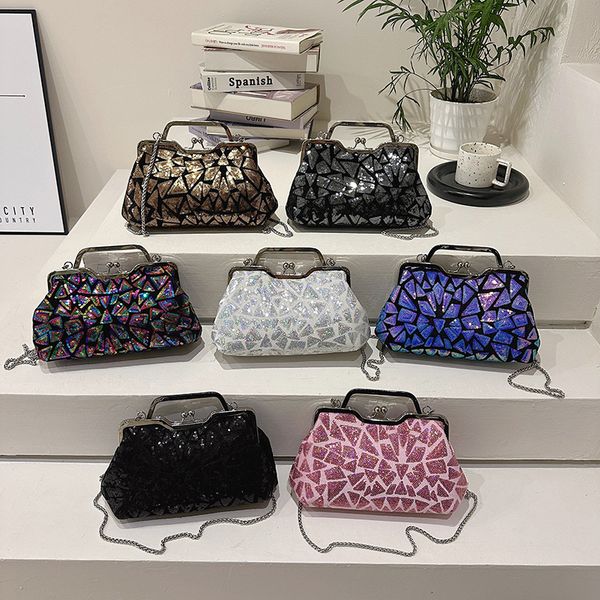Factory wholesale ladies shoulder bags 7 colors fashion sequins colorful dinner chain bag retro metal frame pinch women handbag sweet beaded handbags 301#, Multi
Factory wholesale ladies shoulder bags 7 colors fashion sequins colorful dinner chain bag retro metal frame pinch women handbag sweet beaded handbags 301#, Multi