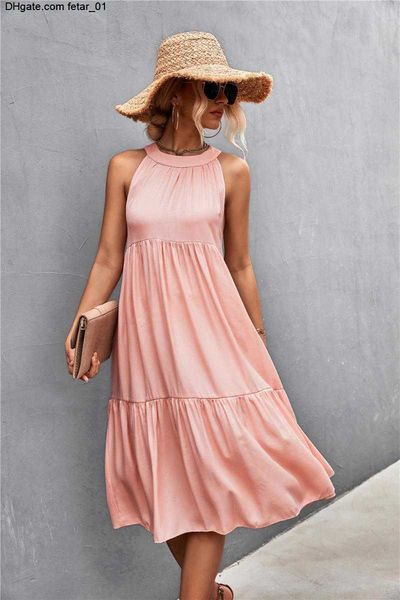 dresses summer casual dress women 2022 sleeveless solid color patchwork folds halter neck beach elegant ol femme party robe, White
dresses summer casual dress women 2022 sleeveless solid color patchwork folds halter neck beach elegant ol femme party robe, White