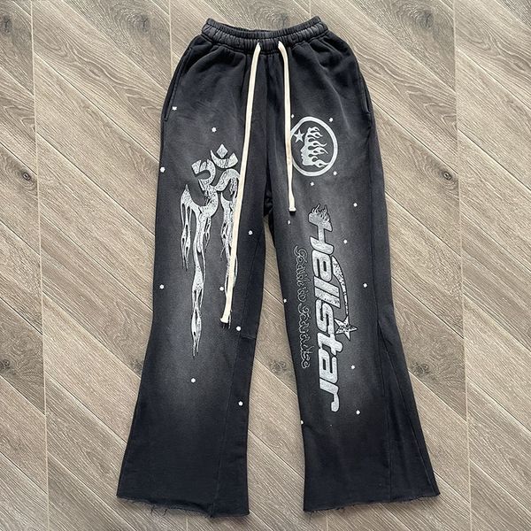 men's pants 2023 hellstar oversized sports high street pure cotton 1 vintage drawstring printed ragged grey casual 230818, Black
men's pants 2023 hellstar oversized sports high street pure cotton 1 vintage drawstring printed ragged grey casual 230818, Black