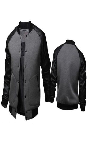 fashion black jacket spring mens single breasted pu leather patchwork baseball jacket brand gray jackets 6724524, Black;brown
fashion black jacket spring mens single breasted pu leather patchwork baseball jacket brand gray jackets 6724524, Black;brown