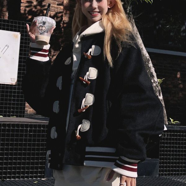 womens jackets letter embroidery for women clothing high street vintage color contrast coat casual jacket clothes 230818, Black;brown
womens jackets letter embroidery for women clothing high street vintage color contrast coat casual jacket clothes 230818, Black;brown