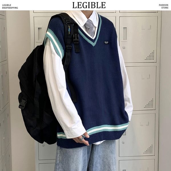 men's sweaters legible autumn winter vest mens v neck pullovers men loose fit jumpers knitwear korean casual clothes 230818, White;black
men's sweaters legible autumn winter vest mens v neck pullovers men loose fit jumpers knitwear korean casual clothes 230818, White;black