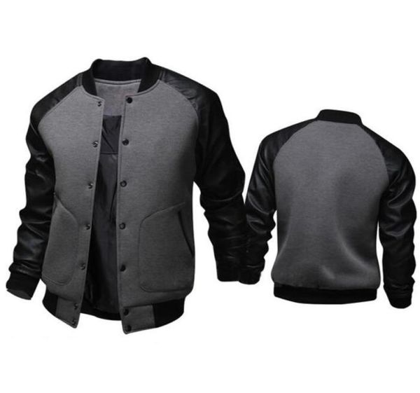 fashion black jacket spring mens single breasted pu leather patchwork baseball jacket brand gray jackets 8358717, Black;brown
fashion black jacket spring mens single breasted pu leather patchwork baseball jacket brand gray jackets 8358717, Black;brown