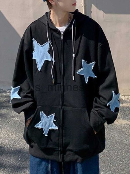 men's hoodies sweatshirts star hoodie men retro zip up harajuku casual gothic print hooded sweatshirt y2k streetwear long sleeve loose, Black
men's hoodies sweatshirts star hoodie men retro zip up harajuku casual gothic print hooded sweatshirt y2k streetwear long sleeve loose, Black
