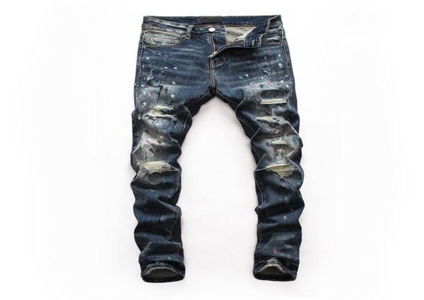 men039s jeans european style mens stretch men straight denim trousers slim paint printing blue hole zipper for 81321720026
men039s jeans european style mens stretch men straight denim trousers slim paint printing blue hole zipper for 81321720026