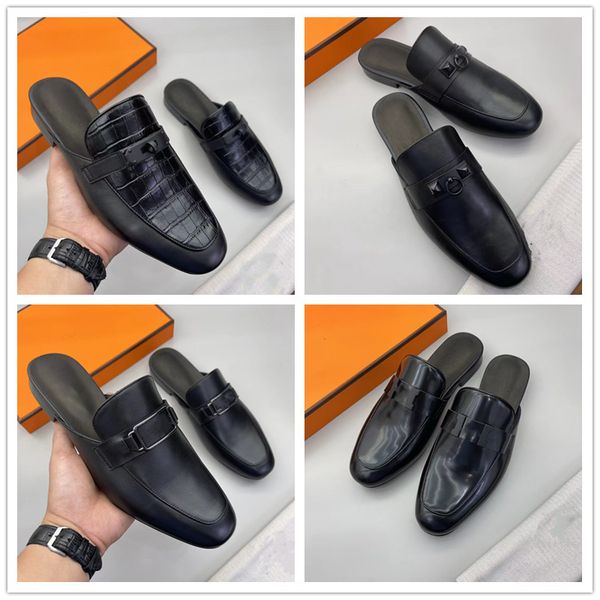 23ss luxury men dress shoes half slippers men leather casual shoes simplicity black loafers slippers lightweight flats
23ss luxury men dress shoes half slippers men leather casual shoes simplicity black loafers slippers lightweight flats