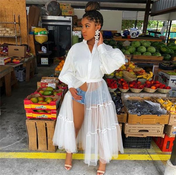 mesh patchwork solid shirt women fall clothes for women buttonup lantern sleeve long blouse streetwear night club party shirts4856923, White 
mesh patchwork solid shirt women fall clothes for women buttonup lantern sleeve long blouse streetwear night club party shirts4856923, White