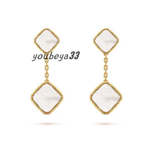 luxury earrings 4/four leaf clover charm stud earrings back mother-of-pearl silver fashion 18k gold plated agate for women girls valentine&#, Golden 
luxury earrings 4/four leaf clover charm stud earrings back mother-of-pearl silver fashion 18k gold plated agate for women girls valentine&#, Golden