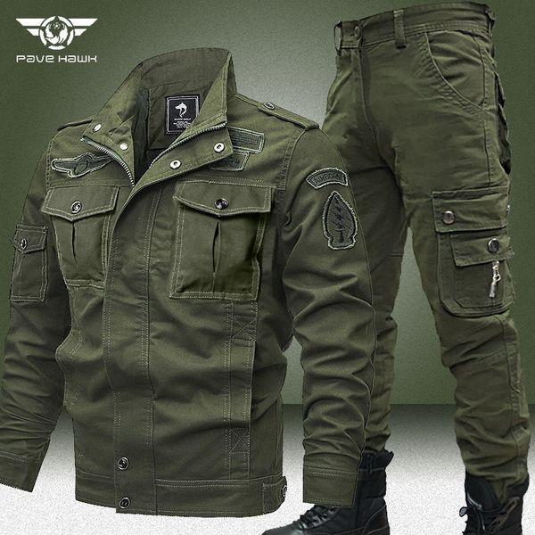 mens tracksuits big size 6xl military sets men spring autumn bomber jacketsmultipocket cargo pants 2 piece set windproof flight coats 230818, Gray
mens tracksuits big size 6xl military sets men spring autumn bomber jacketsmultipocket cargo pants 2 piece set windproof flight coats 230818, Gray