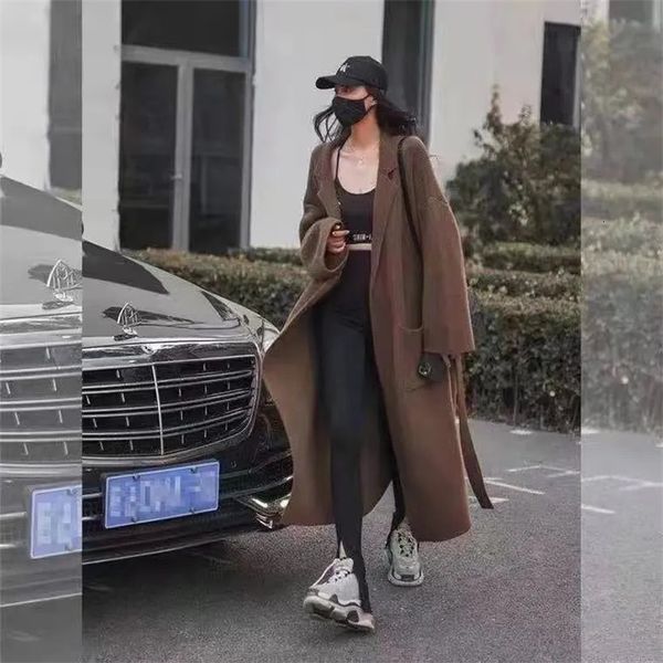 womens knits tees vintage long knitted cardigan coat autumn winter loose suit collar laceup waist sweater jacket clothing knitwears 230818, White
womens knits tees vintage long knitted cardigan coat autumn winter loose suit collar laceup waist sweater jacket clothing knitwears 230818, White