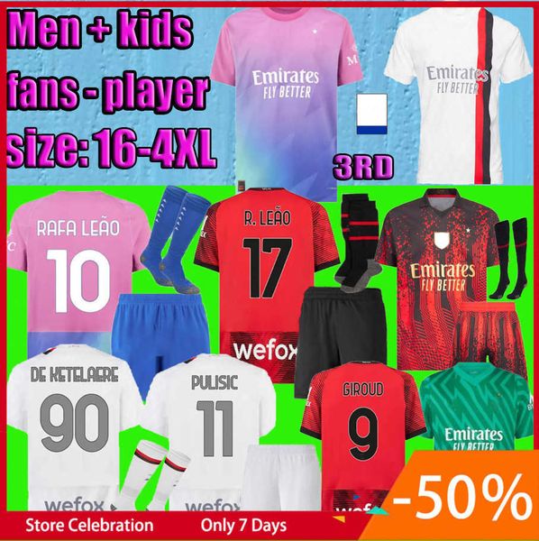 23 24 ibrahimovic giroud soccer jerseys 2023 pulisic theo ac milans tonali 4th shirt romagnoli rafa leao s.castillejo reijnders saelemaekers, White;black
23 24 ibrahimovic giroud soccer jerseys 2023 pulisic theo ac milans tonali 4th shirt romagnoli rafa leao s.castillejo reijnders saelemaekers, White;black