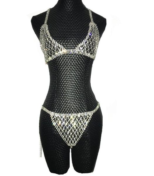 silver crystals chains bikini bra underwear birthday dance party wear two piece set female singer bling costume stage3468590, Black;red
silver crystals chains bikini bra underwear birthday dance party wear two piece set female singer bling costume stage3468590, Black;red