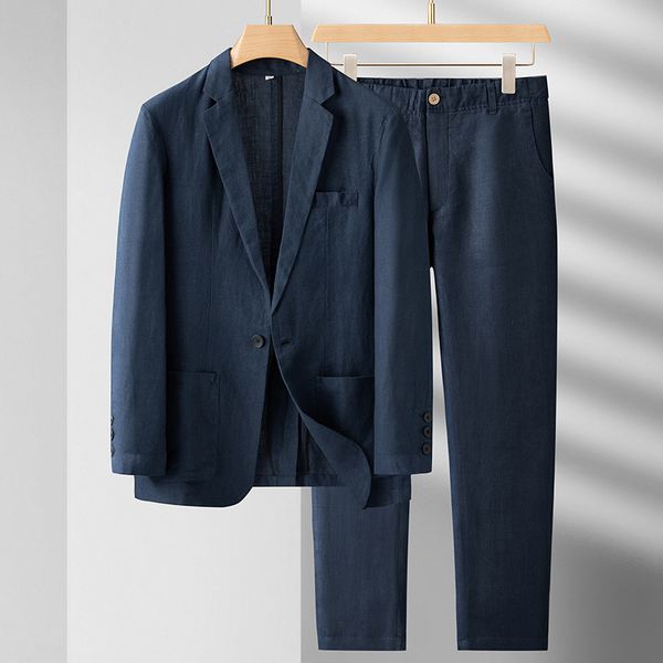 men's suits blazers spring summer linen jacket sets mens clothes casual blazer pants set men harajuku loose 2 piece streetwear fashion, White;black
men's suits blazers spring summer linen jacket sets mens clothes casual blazer pants set men harajuku loose 2 piece streetwear fashion, White;black