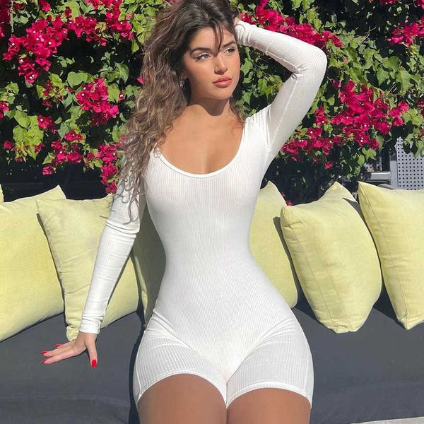 women's 2023 summer new solid rib u-neck long sleeve slim fit hip lifting sports jumpsuit for women, Black;white
women's 2023 summer new solid rib u-neck long sleeve slim fit hip lifting sports jumpsuit for women, Black;white