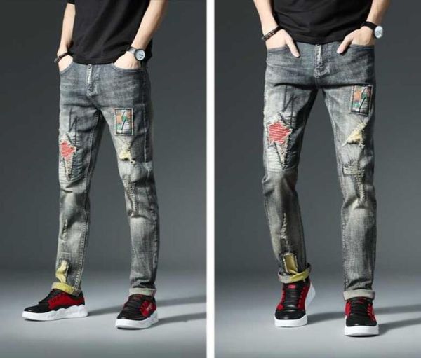 fashion vintage men jeans slim fit embroidery patch designer ripped jeans men hip hop pants streetwear biker7815936, Blue
fashion vintage men jeans slim fit embroidery patch designer ripped jeans men hip hop pants streetwear biker7815936, Blue