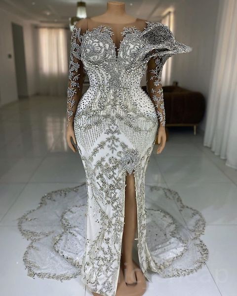 2023 arabic aso ebi luxurious mermaid wedding dress lace beaded crystals high split bridal gowns dresses zj211, White
2023 arabic aso ebi luxurious mermaid wedding dress lace beaded crystals high split bridal gowns dresses zj211, White