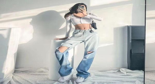 women039s jeans 2021 autumn highwaisted straight color gradient ripped long trousers loose retro baggy5125728, Blue
women039s jeans 2021 autumn highwaisted straight color gradient ripped long trousers loose retro baggy5125728, Blue